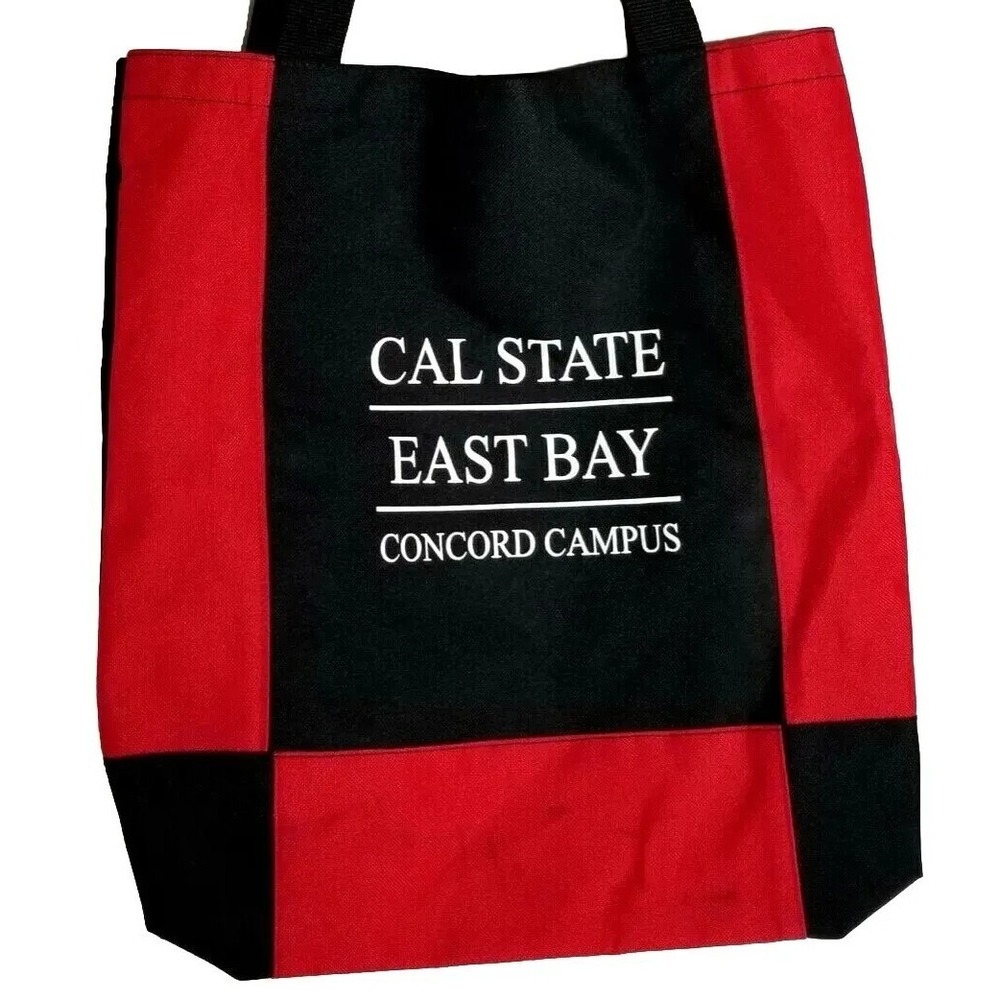 Cal State East Bay Concord Campus Tote Bag Red Black Canvas Collegiate Shopper